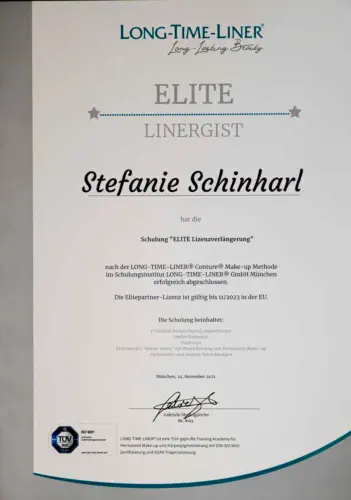 Long-Time-Liner Zertifikat Stefanie Schinharl, Landshut